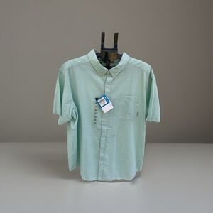 Columbia Men's XXL 2TG Bottom Down Shirt Collar Green White Check NWT